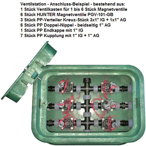 Kunststoff -Kreuzverteiler bzw. Kreuzstück / Wasserverteiler